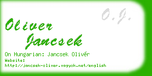 oliver jancsek business card